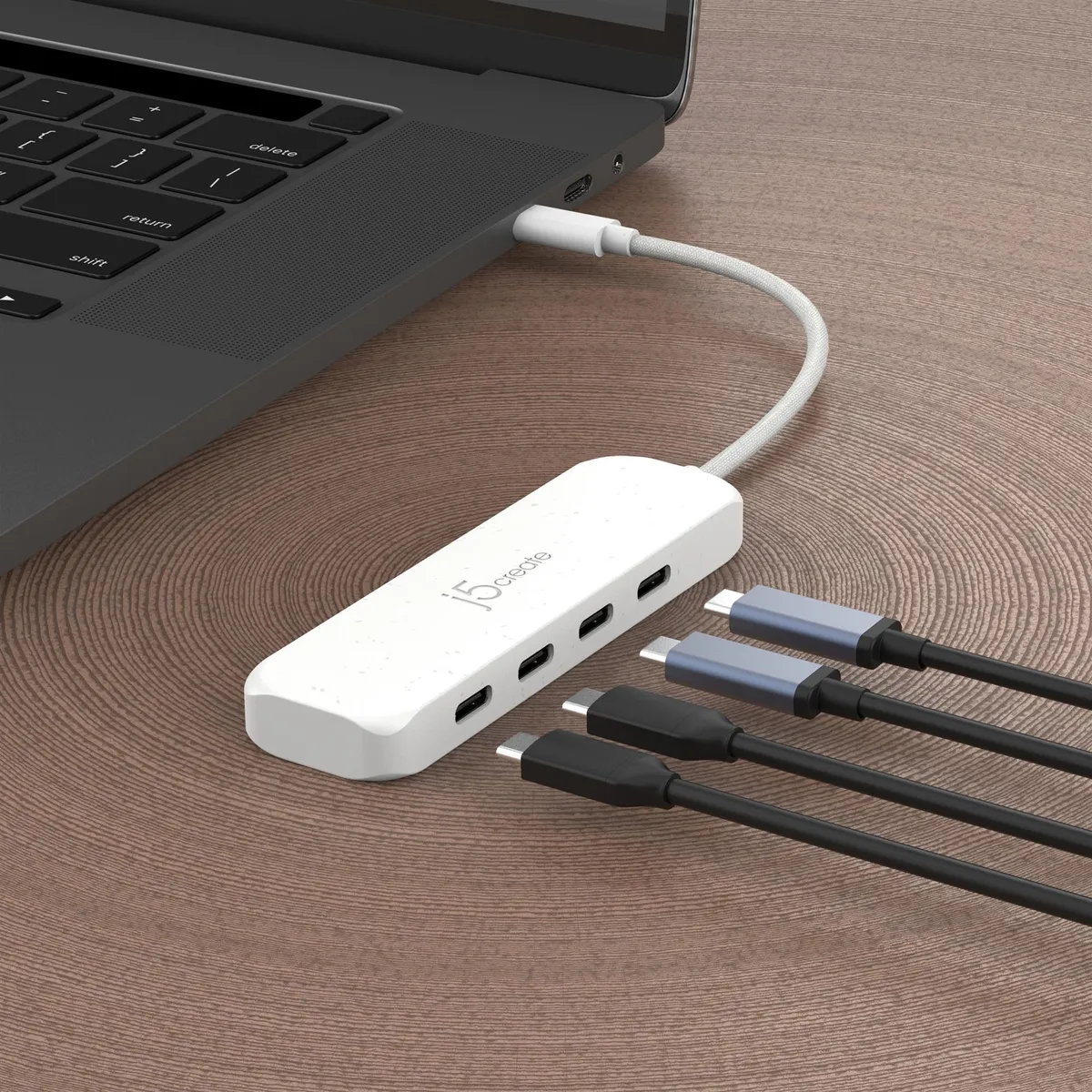 USB-хаб J5create 4 USB-C White (JCH345EW-N) - мініатюра 5