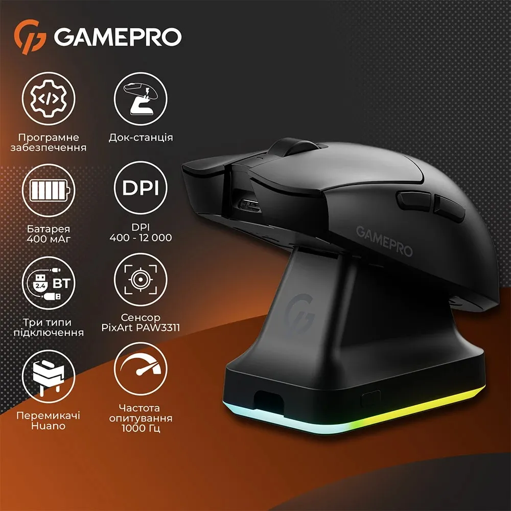 Миша бездротова GamePro Genesis Wizard Black (GM160B) - мініатюра 14