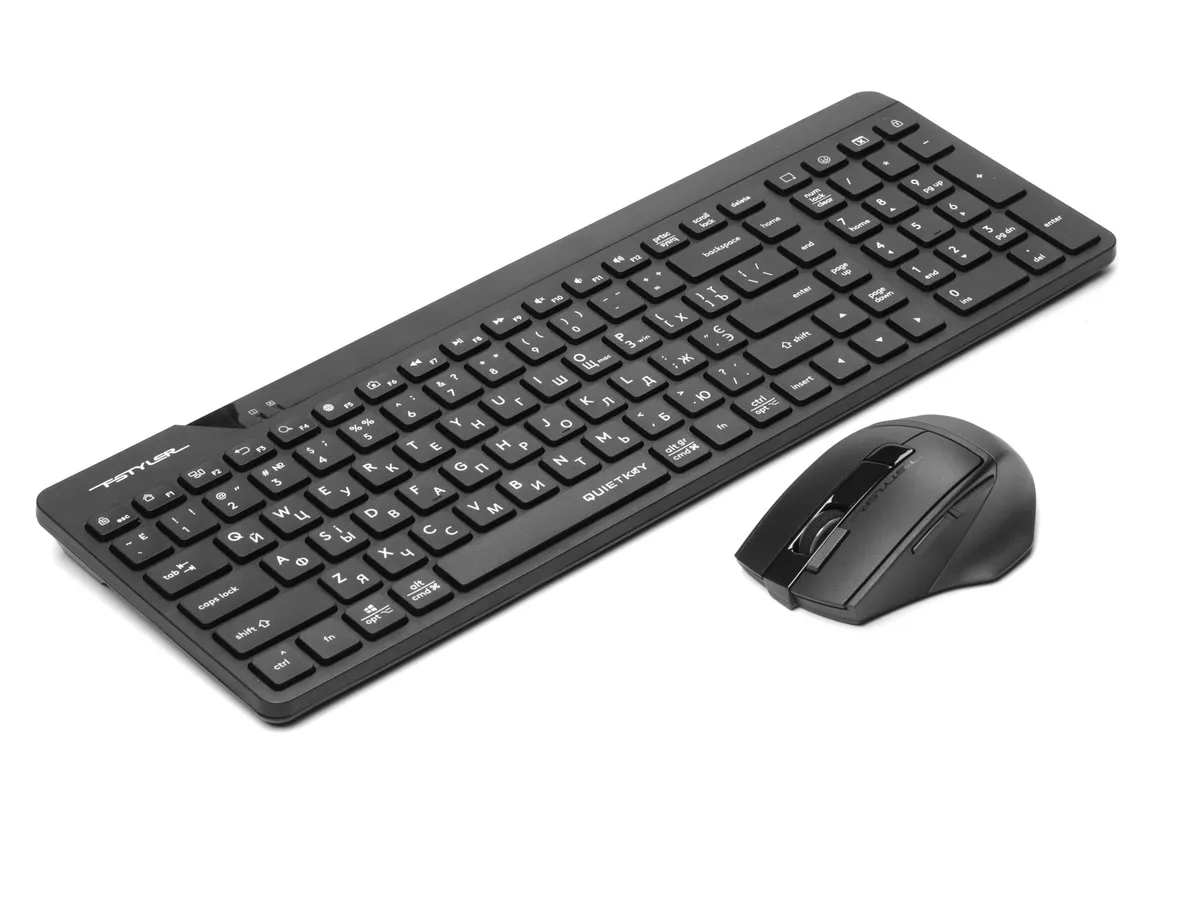 Комплект (клавіатура, миша) бездротовий A4Tech Fstyler FG2400 Air2 Black - зображення 1