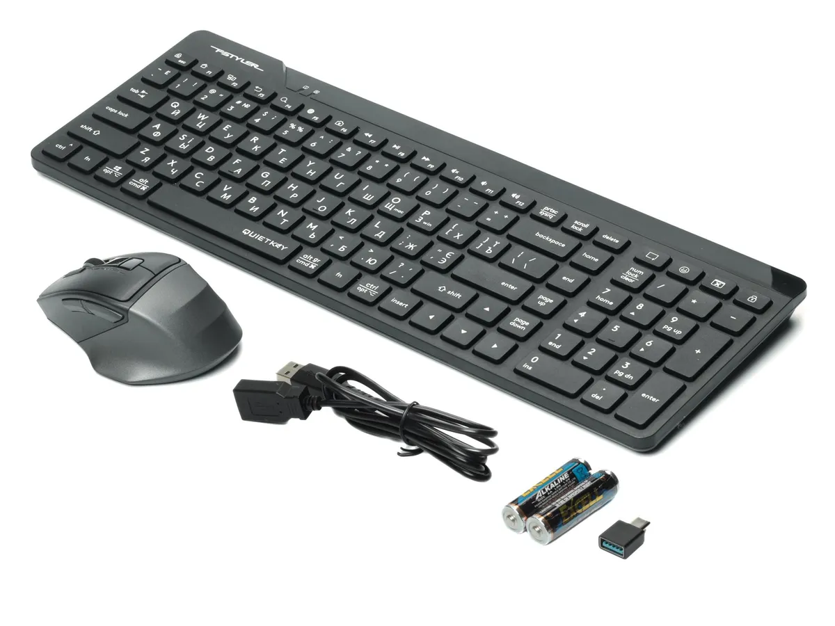 Комплект (клавіатура, миша) бездротовий A4Tech Fstyler FG2400 Air2 Black - мініатюра 2