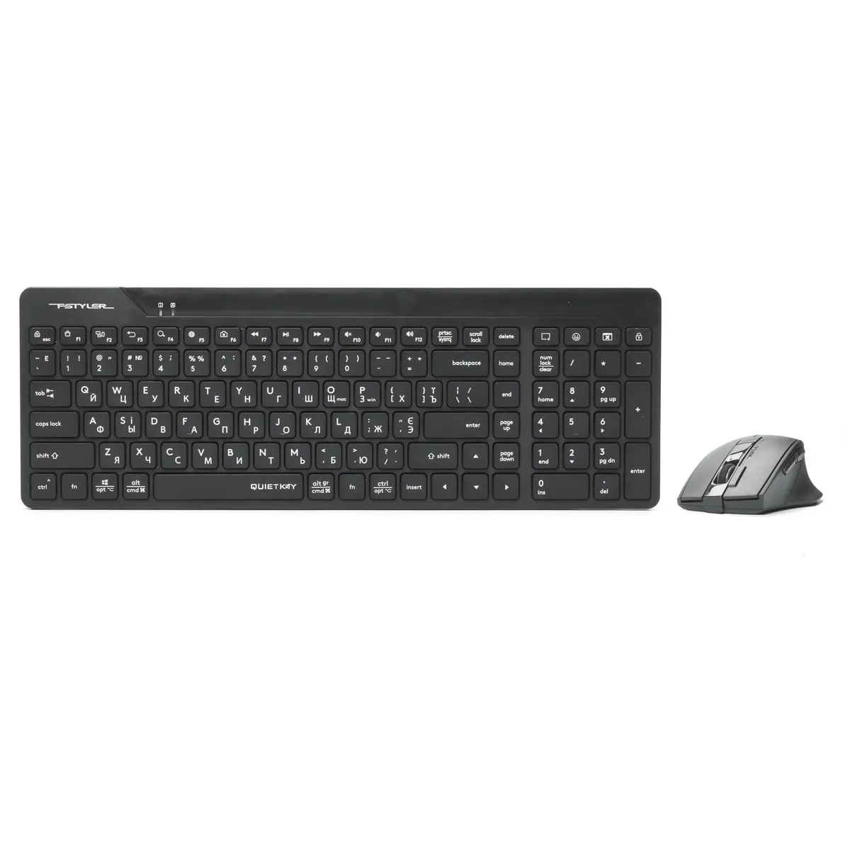 Комплект (клавіатура, миша) бездротовий A4Tech Fstyler FG2400 Air2 Black - мініатюра 5