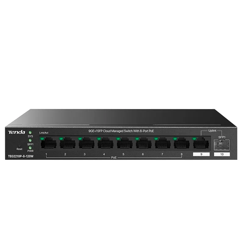 Комутатор Tenda TEG2210P-8-120W