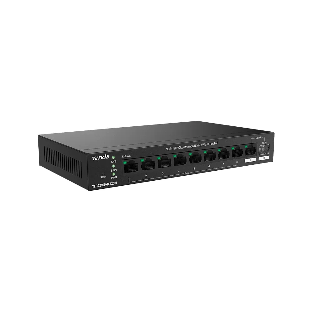 Комутатор Tenda TEG2210P-8-120W - мініатюра 4
