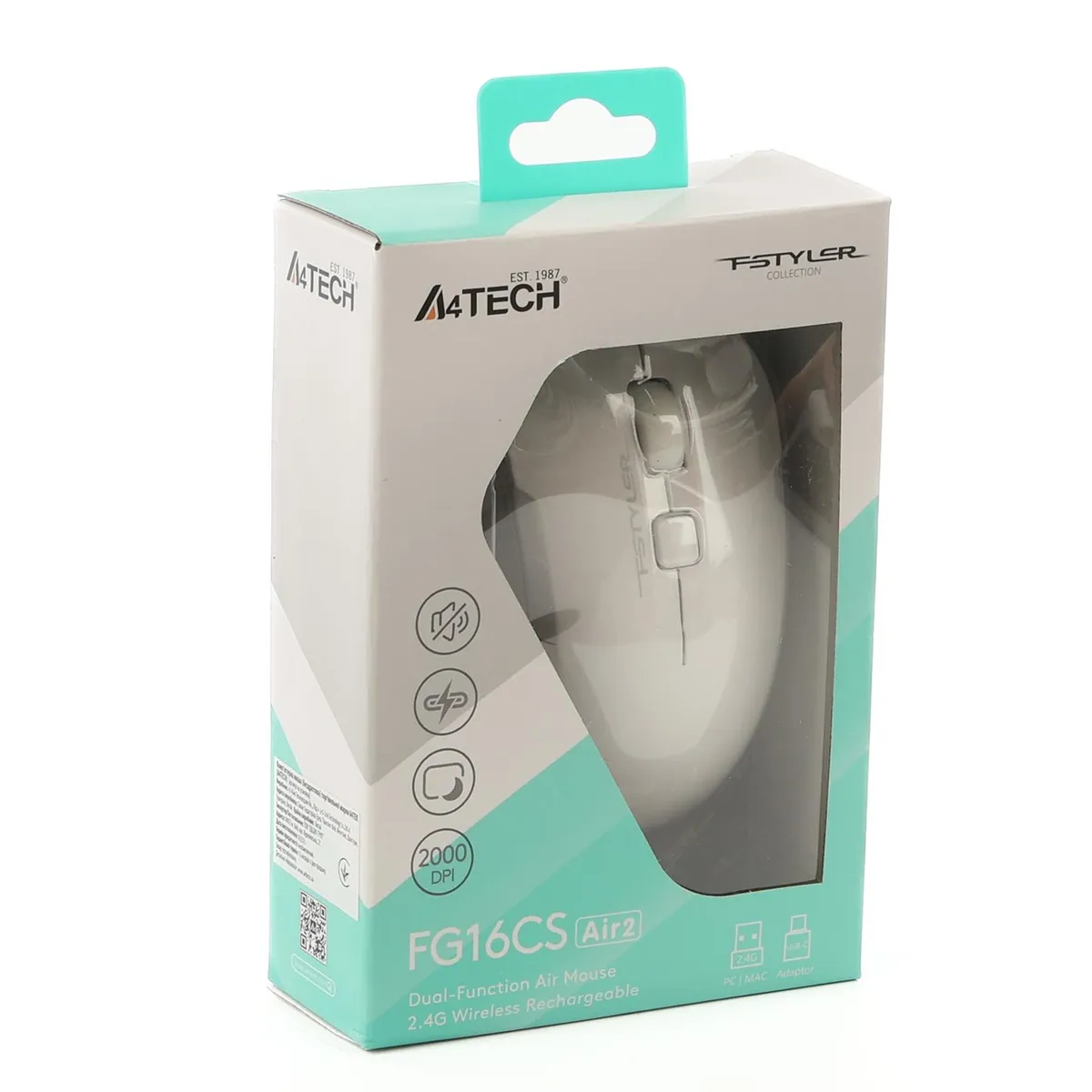 Миша бездротова A4Tech Fstyler FG16CS Air2 White - мініатюра 3