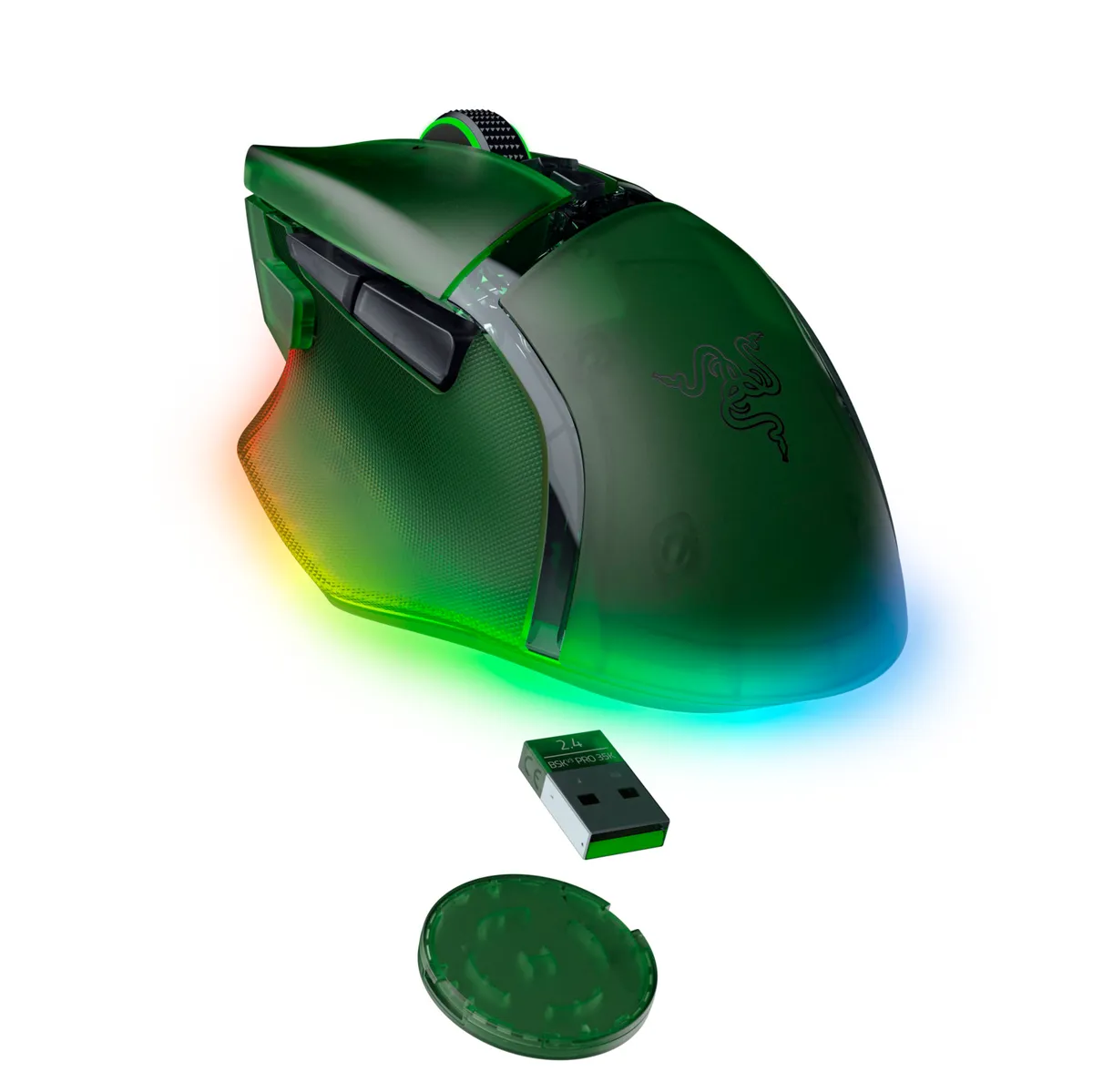 Миша бездротова Razer Basilisk V3 Pro 35K Phantom Green (RZ01-05240300-R3G1) - мініатюра 2