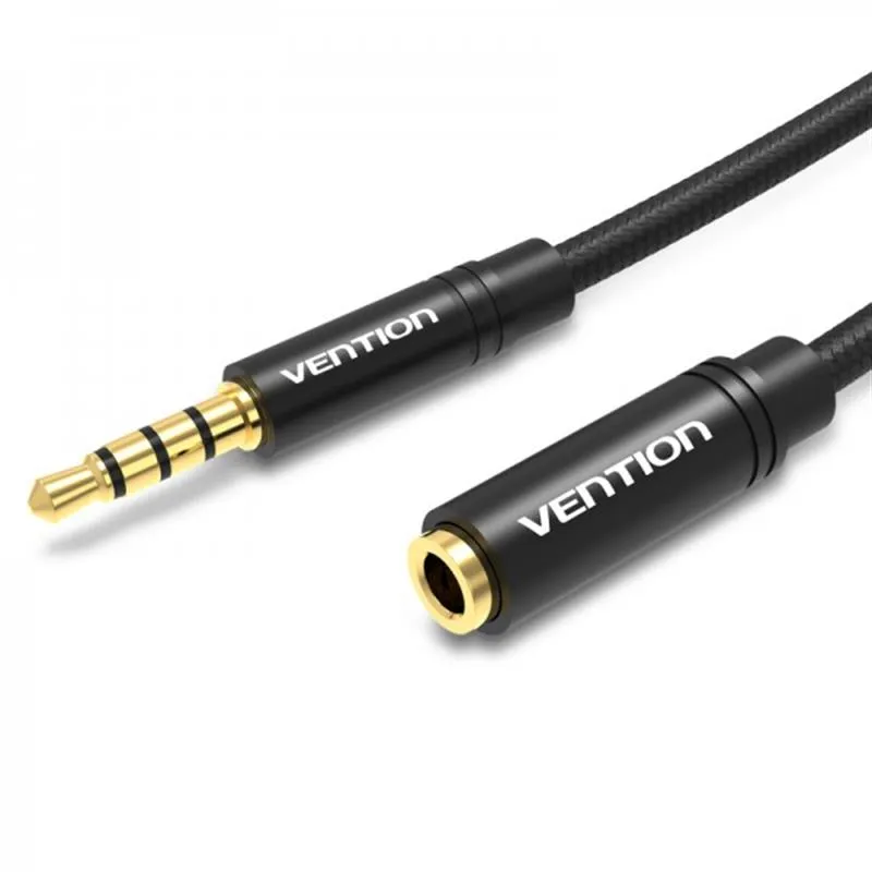 Кабель-подовжувач Vention 3.5 мм - 3.5 мм (F/M), 1 м, Black (BHCLF) - зображення 1