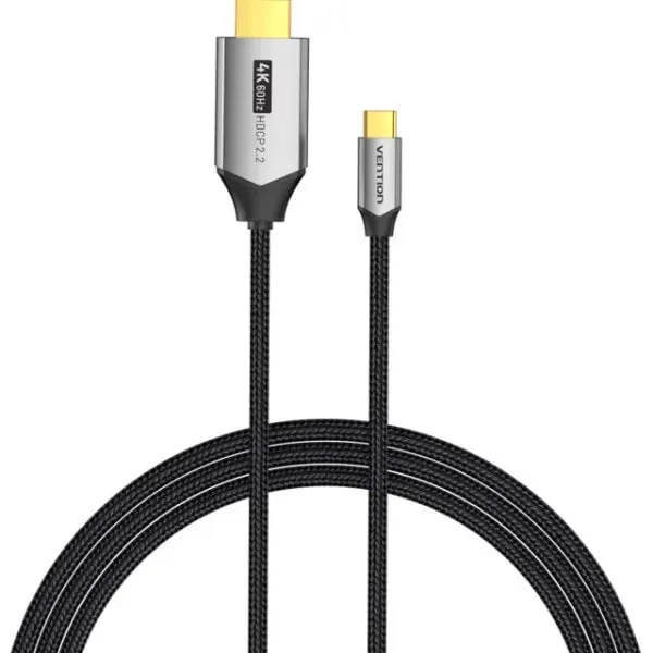Кабель Vention HDMI - USB Type-C (M/M), V 2.0, 1.5 м, чорний/сірий (CRBBG) - зображення 1