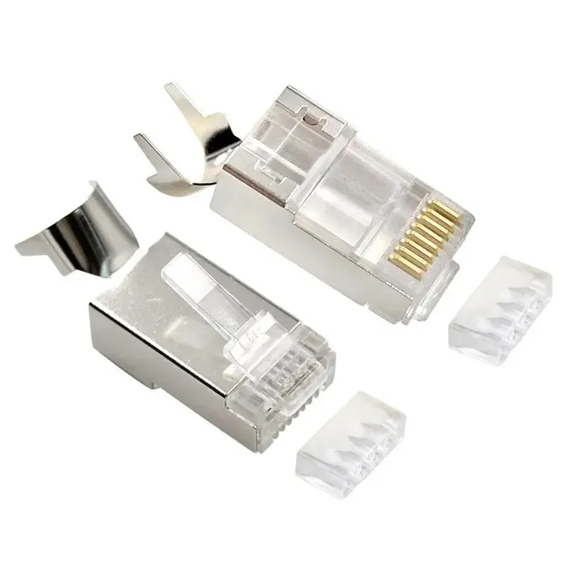 Конектор RJ 45 Cablexpert (LC-PTF7-01/100) 8P8C, Cat.7, FTP, з наскрізними отворами, позолочені контакти (100 шт/уп) - мініатюра 4