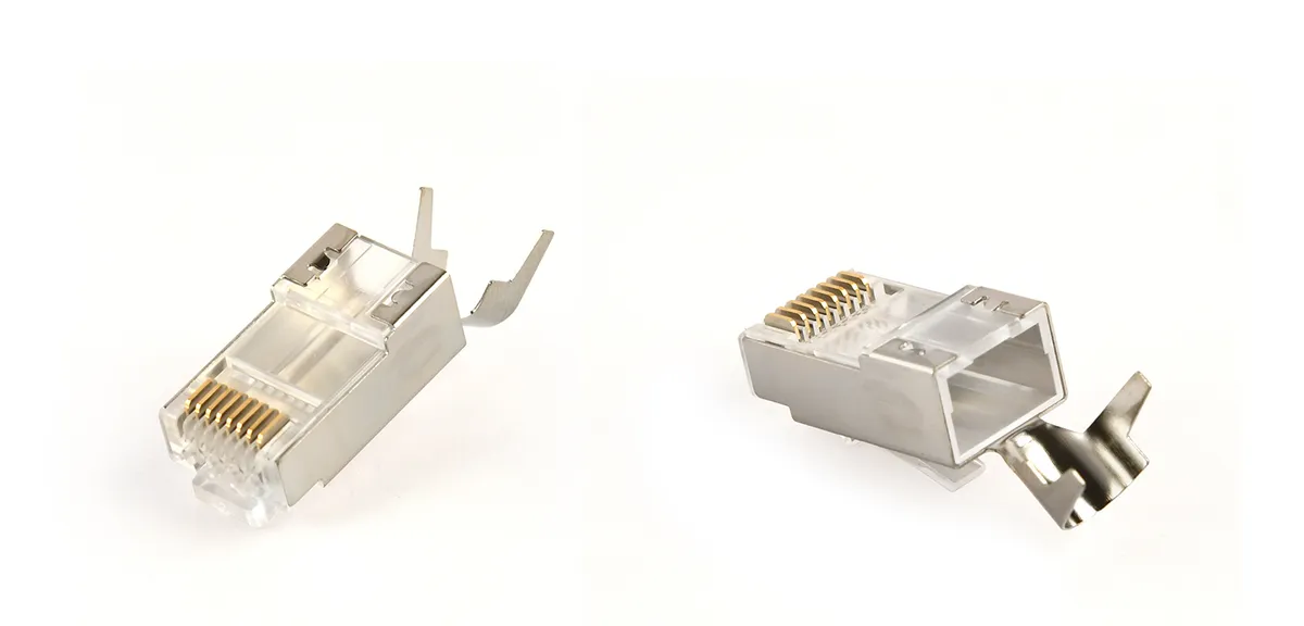 Конектор RJ 45 Cablexpert (LC-PTF7-01/50) 8P8C, Cat.7, FTP, з наскрізними отворами, позолочені контакти (50 шт/уп) - зображення 1