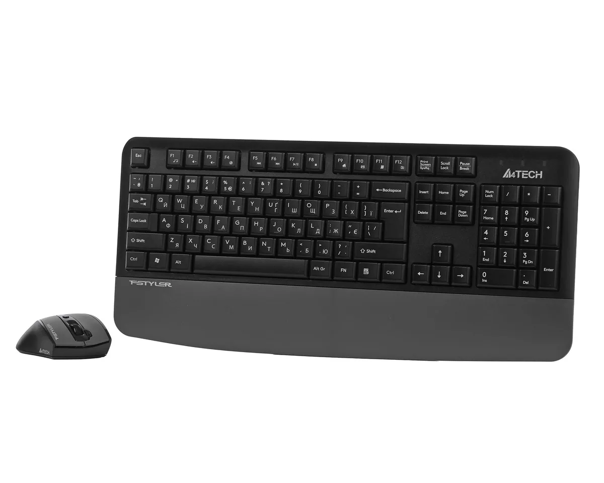 Комплект (клавіатура, миша) бездротовий A4Tech Fstyler FG2500S Plus Grey - зображення 1