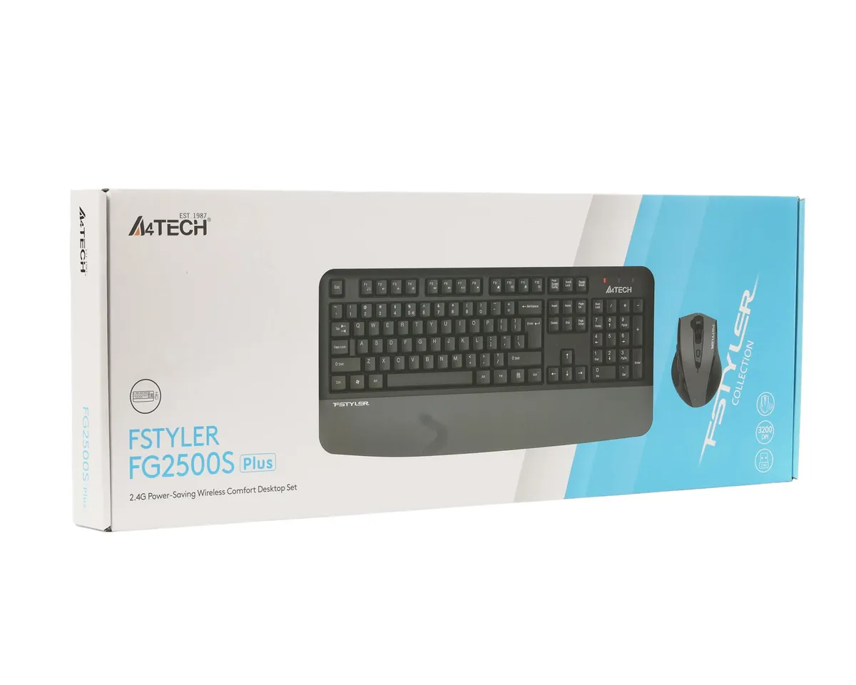 Комплект (клавіатура, миша) бездротовий A4Tech Fstyler FG2500S Plus Grey - мініатюра 7