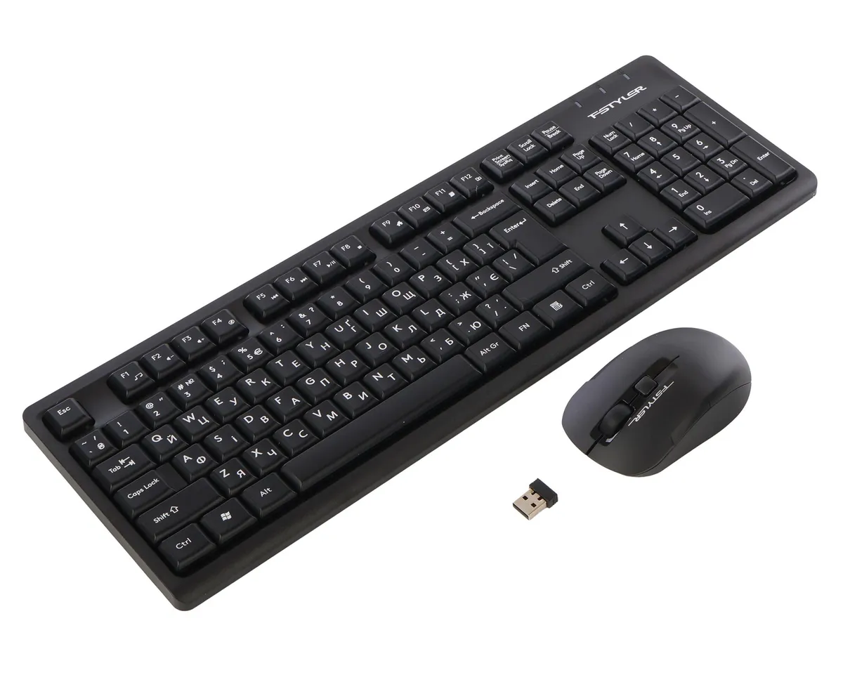 Комплект (клавіатура, миша) бездротовий A4Tech FG1200 Black - мініатюра 2