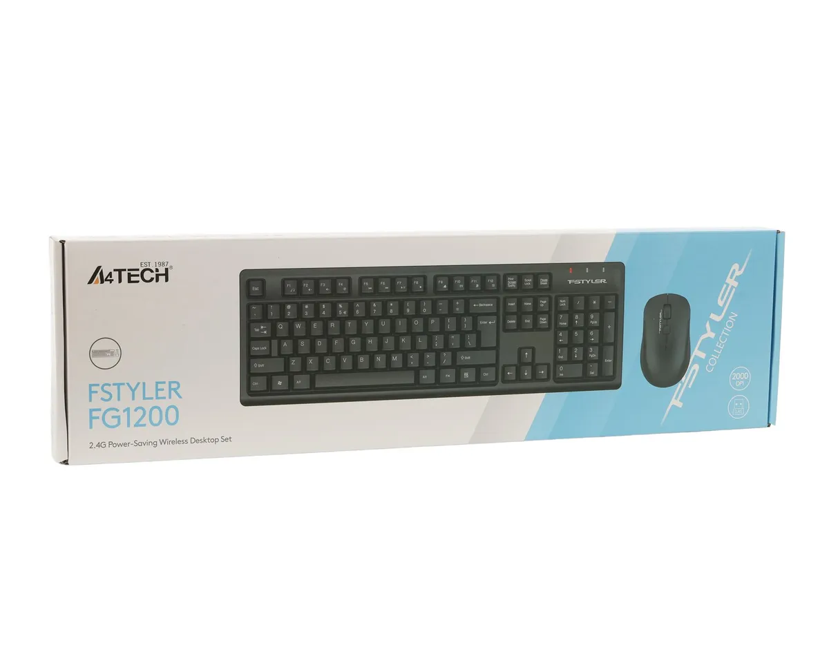 Комплект (клавіатура, миша) бездротовий A4Tech FG1200 Black - мініатюра 5