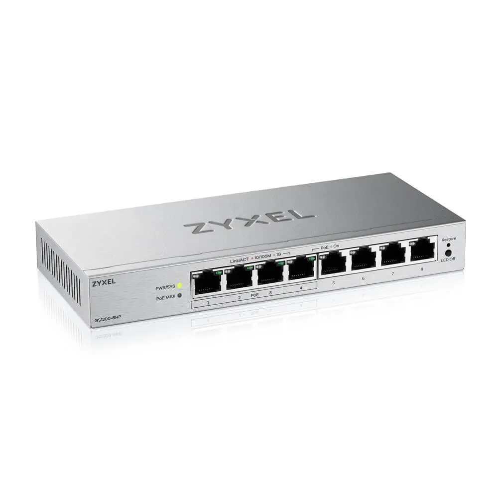 Комутатор ZYXEL GS1200-8HP v3 (GS1200-8HPV3-EU0101F) - мініатюра 3