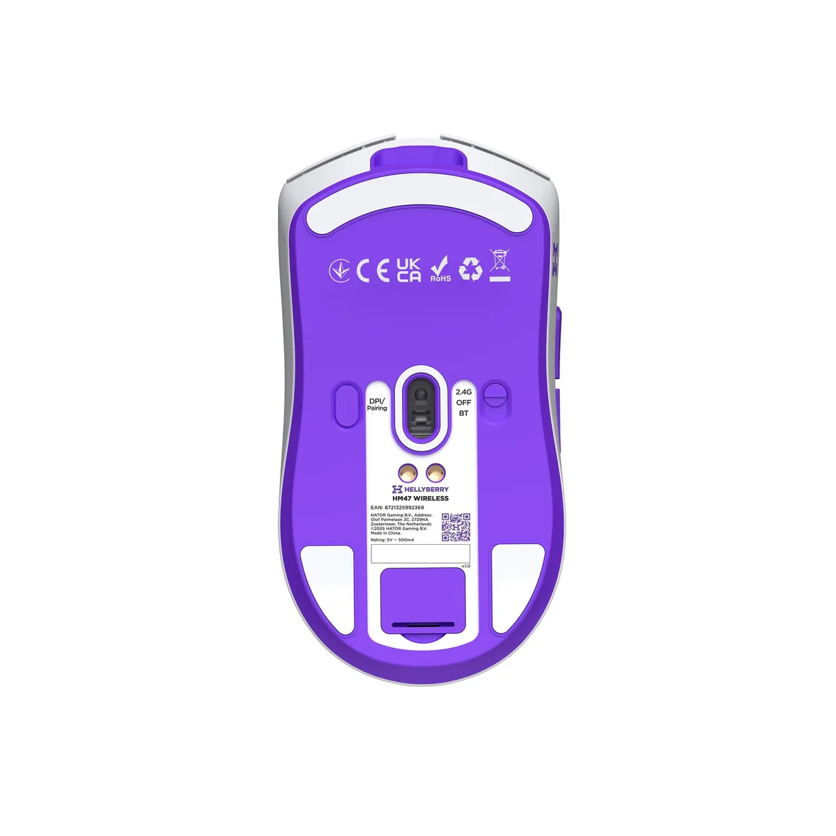Миша бездротова Hator Hellyberry HM47 Wireless White/Violet (HM47_white_violet) - мініатюра 6