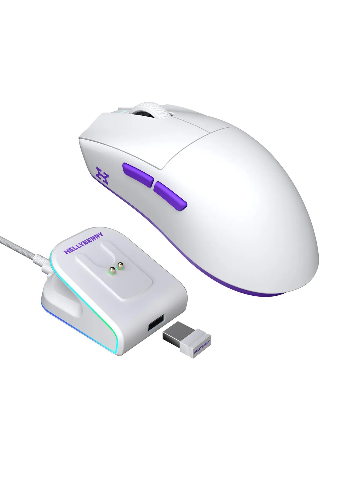 Миша бездротова Hator Hellyberry HM47 Wireless White/Violet (HM47_white_violet) - мініатюра 8