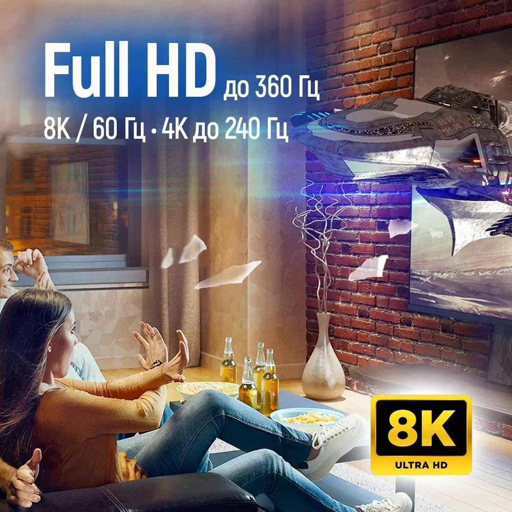 Кабель ColorWay HDMI-HDMI V2.1 8K 2м, Black (CW-CBHD088-BK) - мініатюра 9