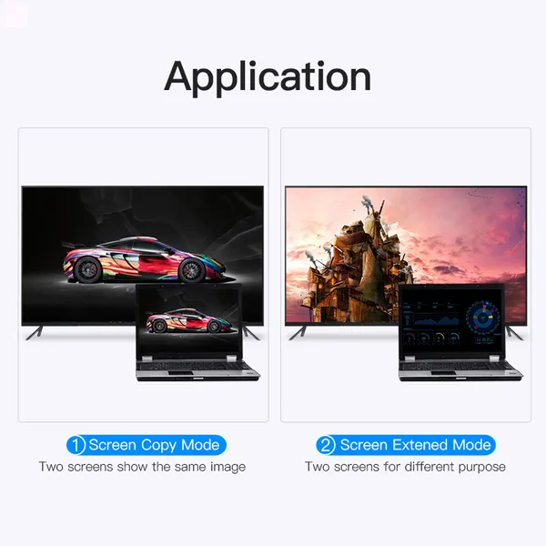 Адаптер Vention Flat HDMI - VGA (M/F), зі звуком і живленням, 0.15 м, чорний (42161) - мініатюра 3