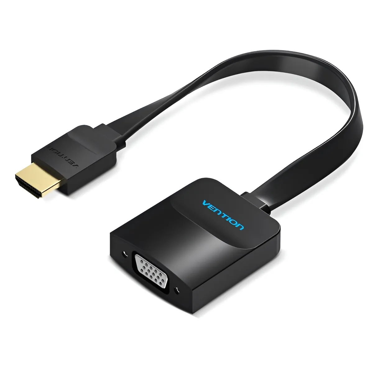 Адаптер Vention Flat HDMI - VGA (M/F), зі звуком і живленням, 0.15 м, чорний (42161) - мініатюра 8