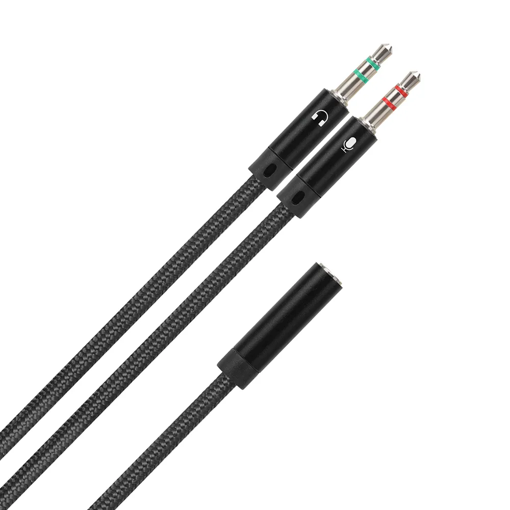 Адаптер ColorWay 3.5 мм - 2х3.5 мм (F/M), 1 м, Black (CW-AD-J2MJ) - мініатюра 12