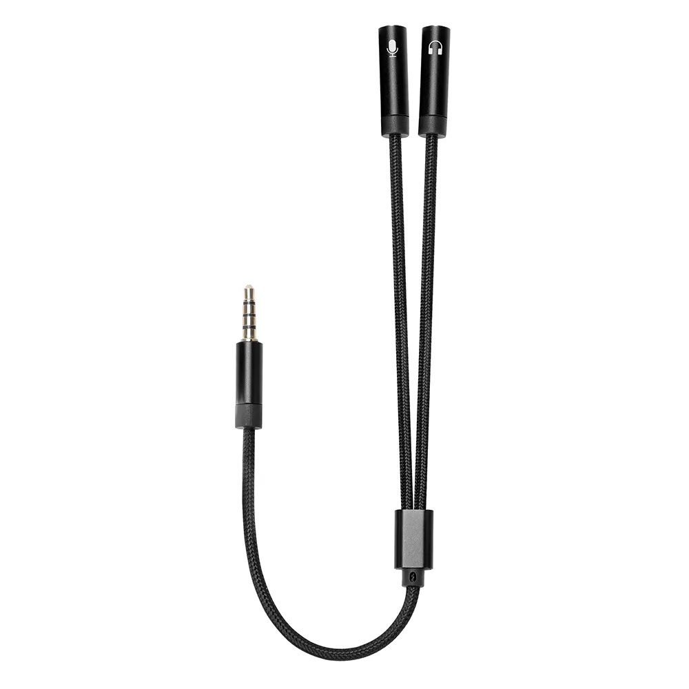 Адаптер ColorWay 3.5 мм - 2х3.5 мм (M/F), 0.28 м, Black (CW-AD-J2FJ) - зображення 1