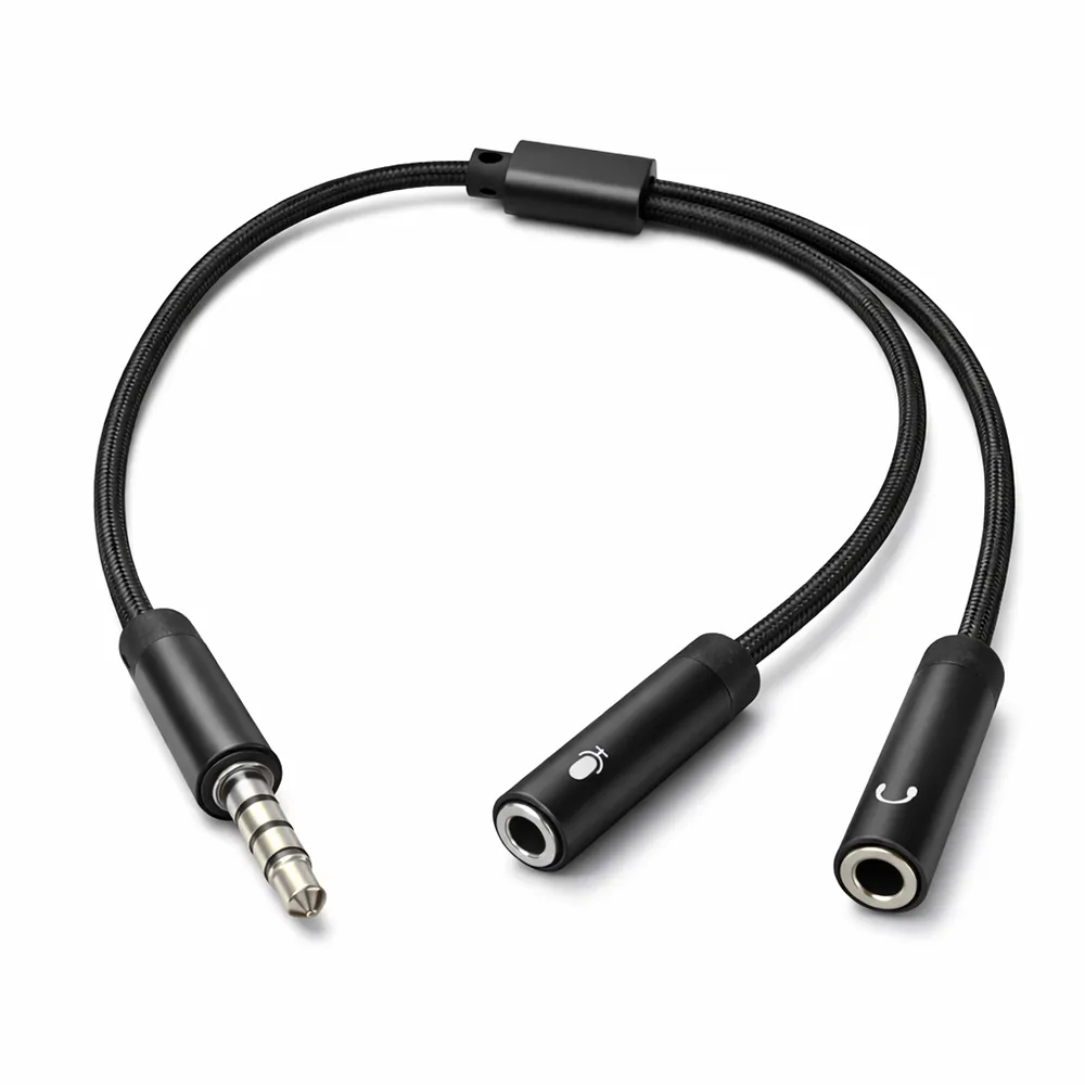 Адаптер ColorWay 3.5 мм - 2х3.5 мм (M/F), 0.28 м, Black (CW-AD-J2FJ) - мініатюра 2