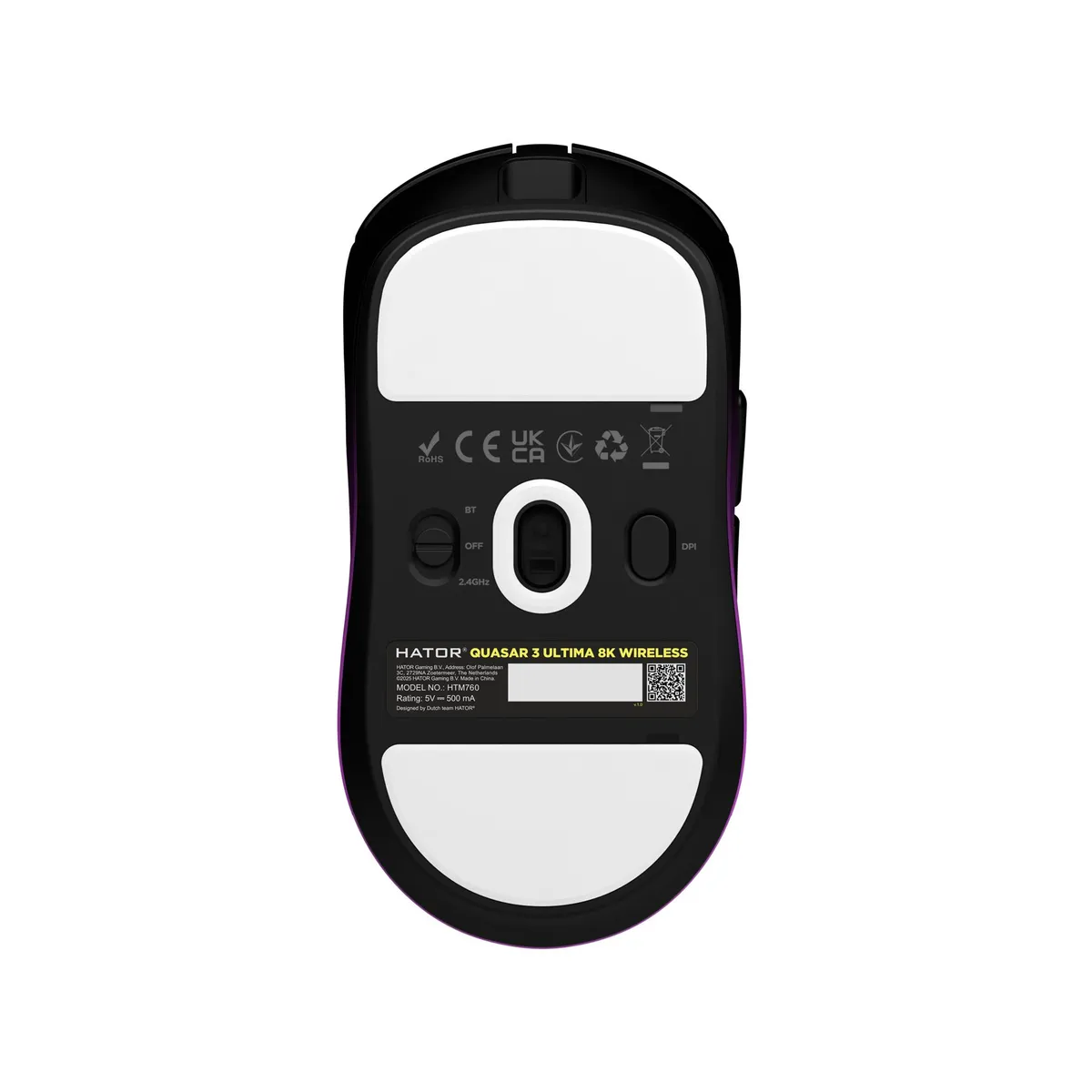 Миша бездротова Hator Quasar 3 Ultima 8K Wireless Black/Violet (HTM760) - мініатюра 6