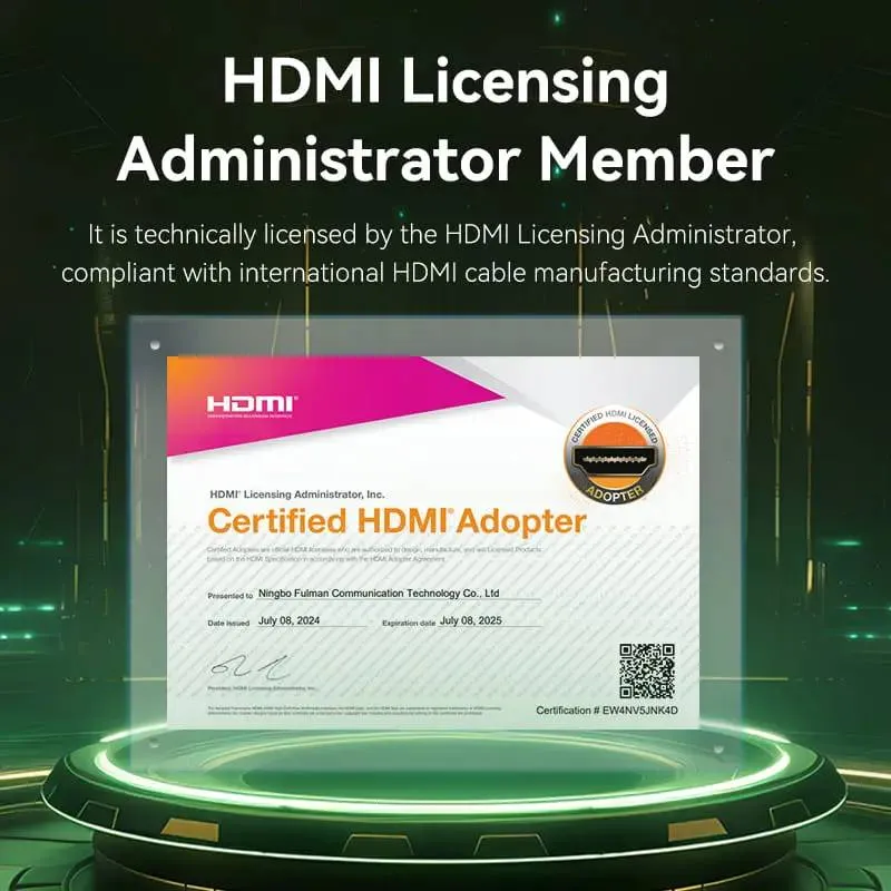 Кабель Vention HDMI - HDMI V 2.1 (M/M), 3 м, Green (ALOGI) - мініатюра 7