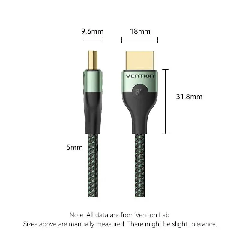 Кабель Vention HDMI - HDMI V 2.1 (M/M), 3 м, Green (ALOGI) - мініатюра 9