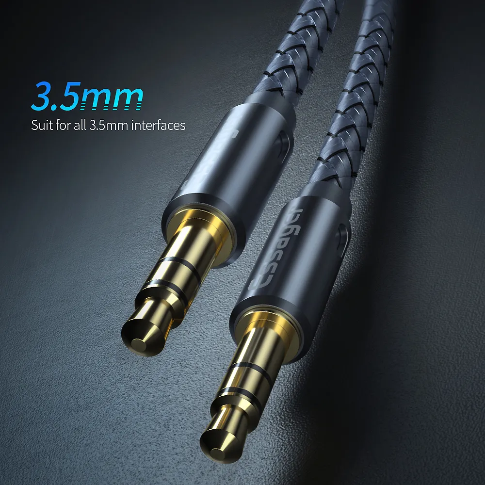 Аудіо-кабель Essager Monster 3.5 мм - 3.5 мм (M/M), 1.2 м, Blue (EYP35-DY0G) - мініатюра 4