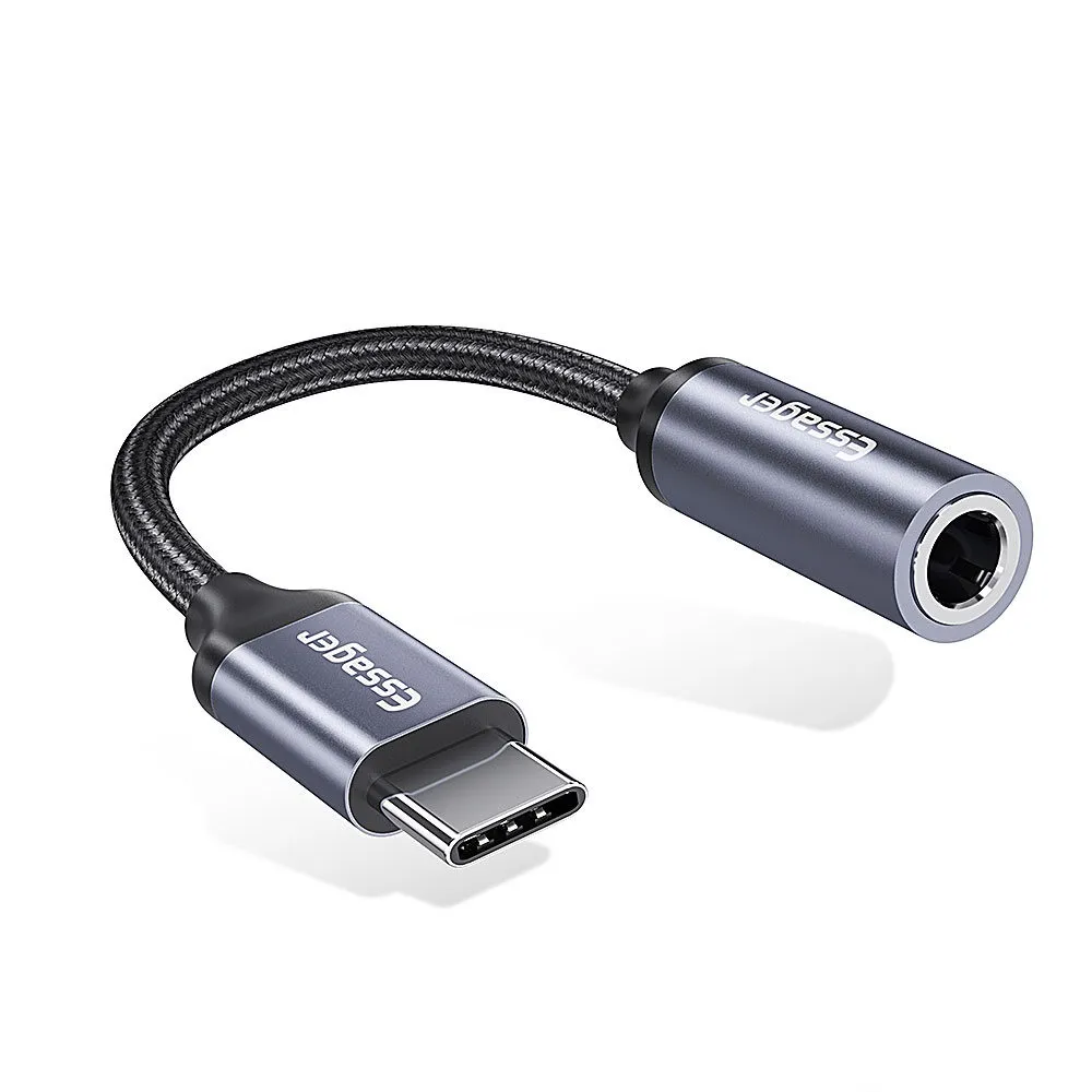Адаптер Essager USB Type-C - 3.5 мм (M/F), 0.1 м, Black (EZJE01-0G) - мініатюра 10