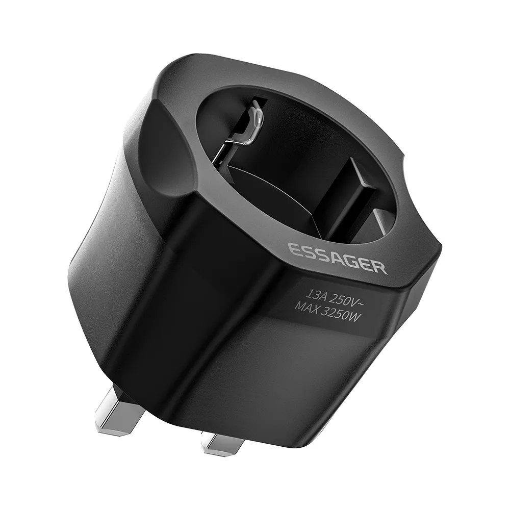Адаптер Essager EU - UK (F/M) Black (ECTZH-YCC01-Z) - зображення 1
