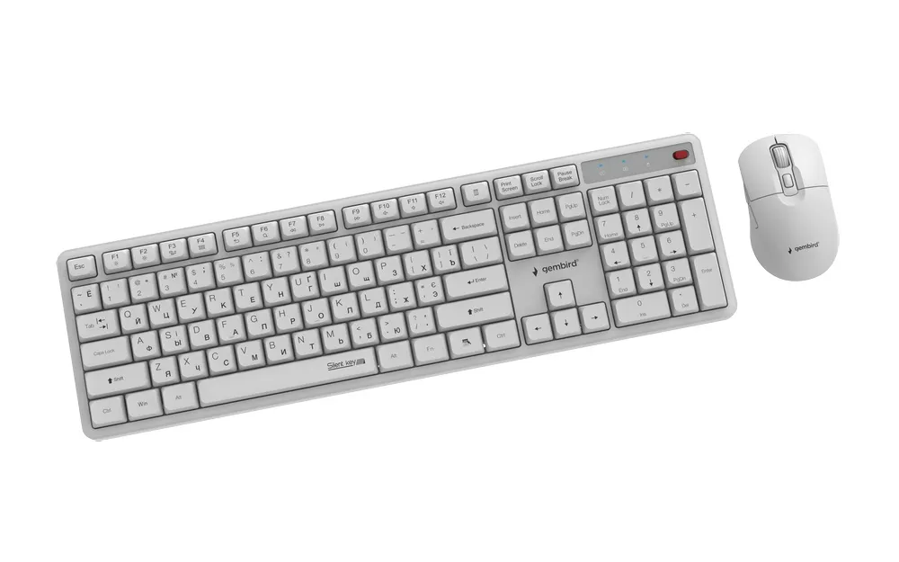 Комплект (клавіатура, миша) бездротовий Gembird KBS-WMS-01-W-CYRL White - зображення 1
