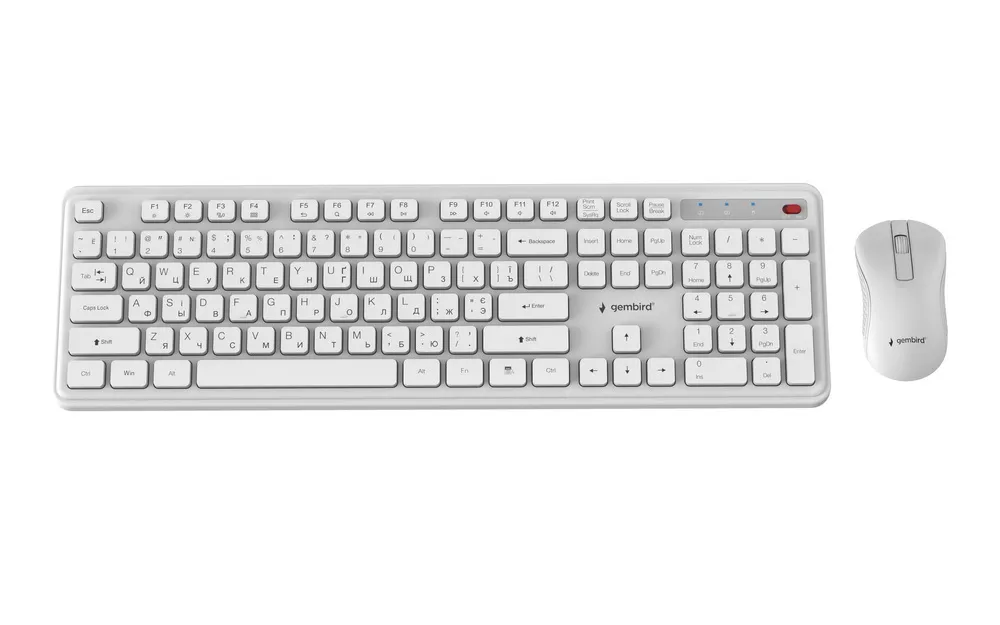 Комплект (клавіатура, миша) бездротовий Gembird KBS-WPS-01-W-CYRL White - зображення 1