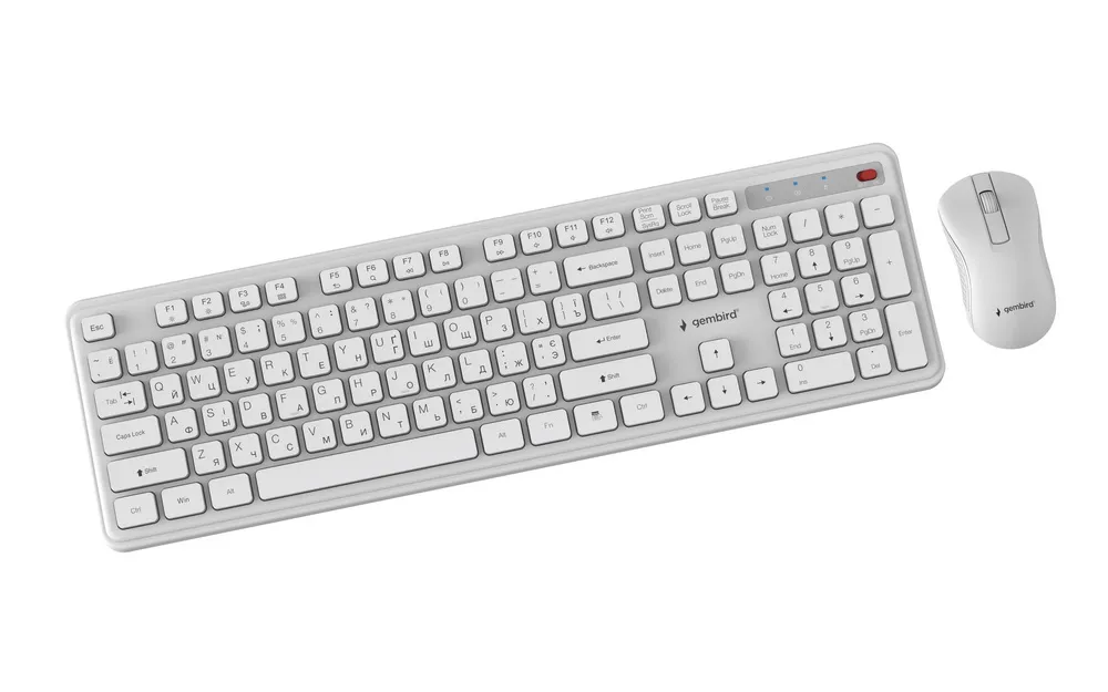 Комплект (клавіатура, миша) бездротовий Gembird KBS-WPS-01-W-CYRL White - мініатюра 2
