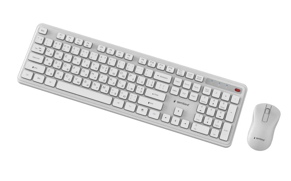 Комплект (клавіатура, миша) бездротовий Gembird KBS-WPS-01-W-CYRL White - мініатюра 3