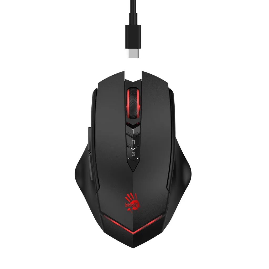 Миша бездротова Bloody R80 Plus Black - зображення 1