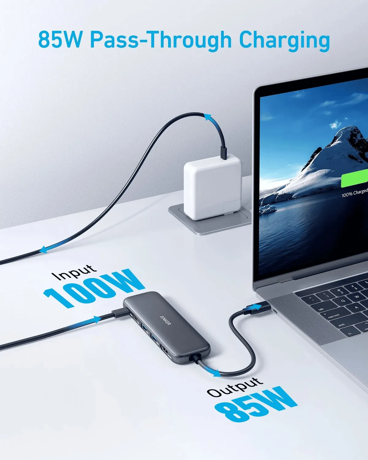 USB-хаб Anker USB-C Hub 332 5-in-1 Black (A8355H11) - мініатюра 3