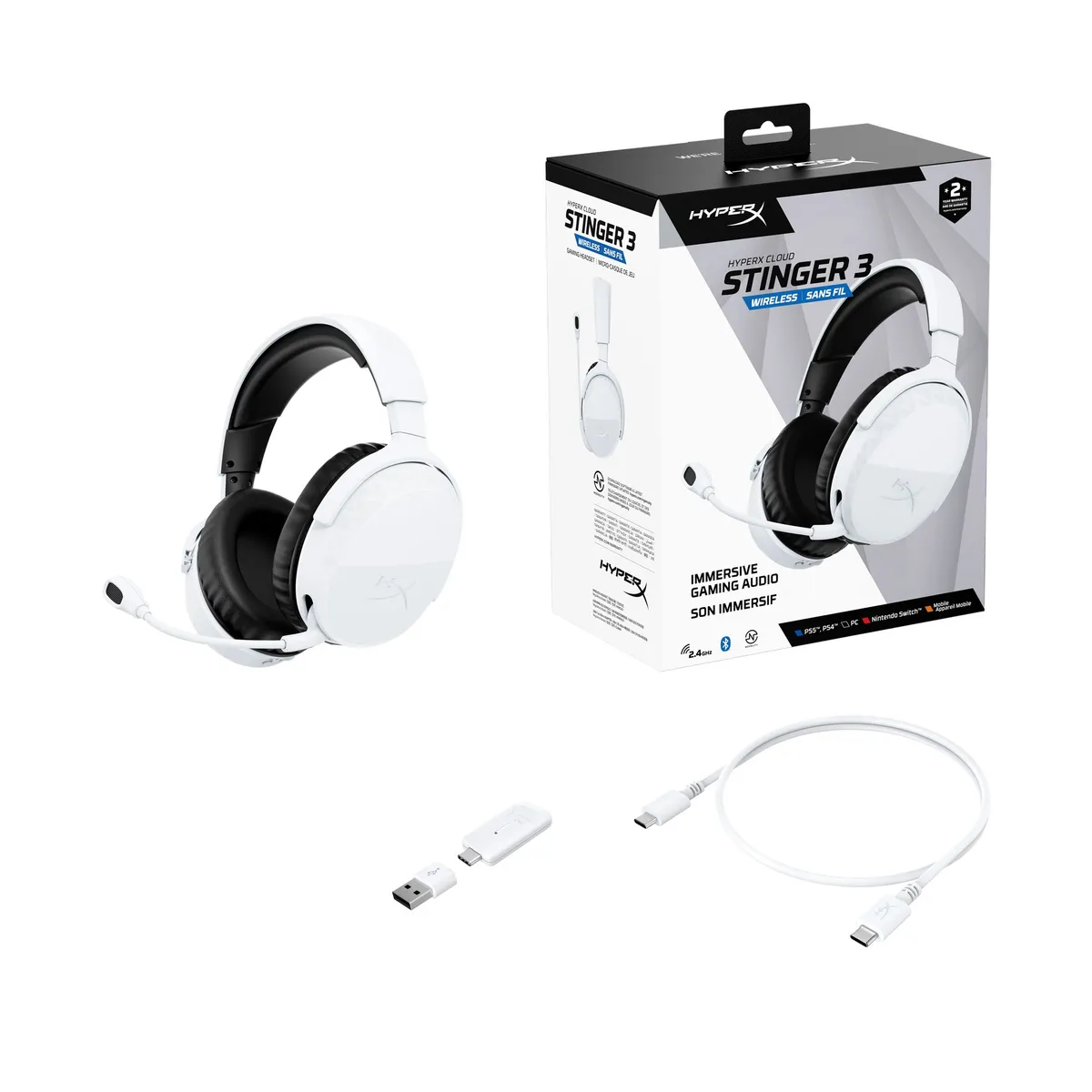 Гарнітура HyperX Cloud Stinger 3 Wireless White (BS1T9AA) - мініатюра 8