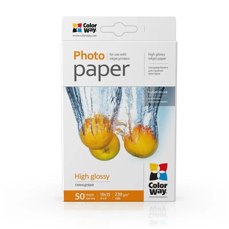 Фотопапір ColorWay глянцевий 230г/м2 10х15см 50 арк. (PG2300504R) - мініатюра 2