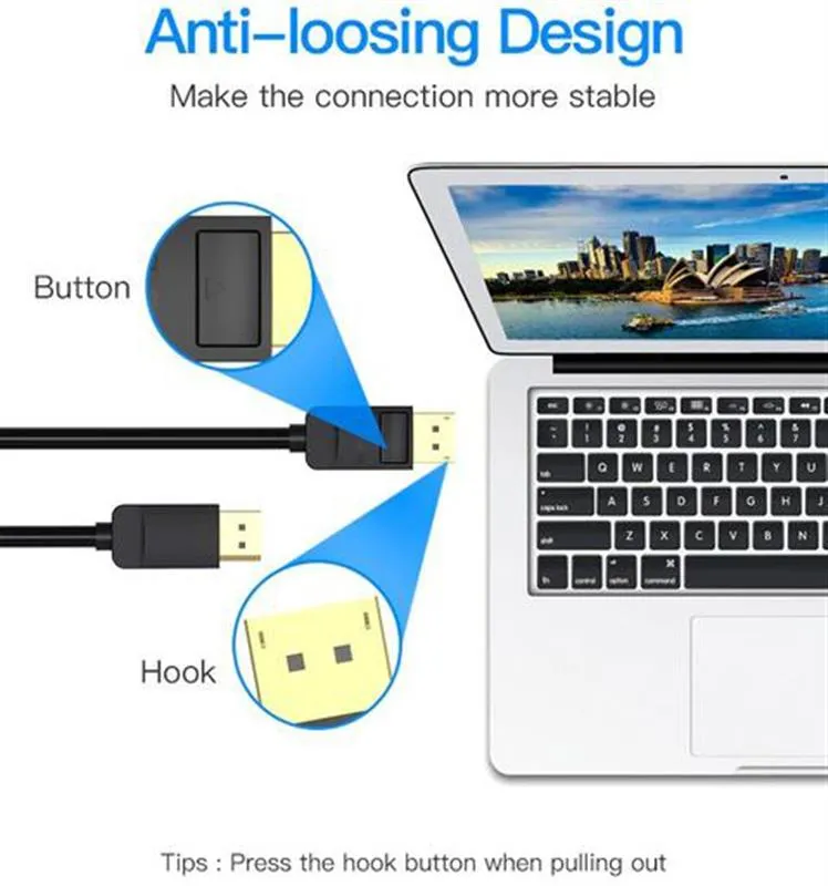 Кабель Vention DisplayPort - DisplayPort (M/M), 1 м, чорний (HACBF) - мініатюра 3