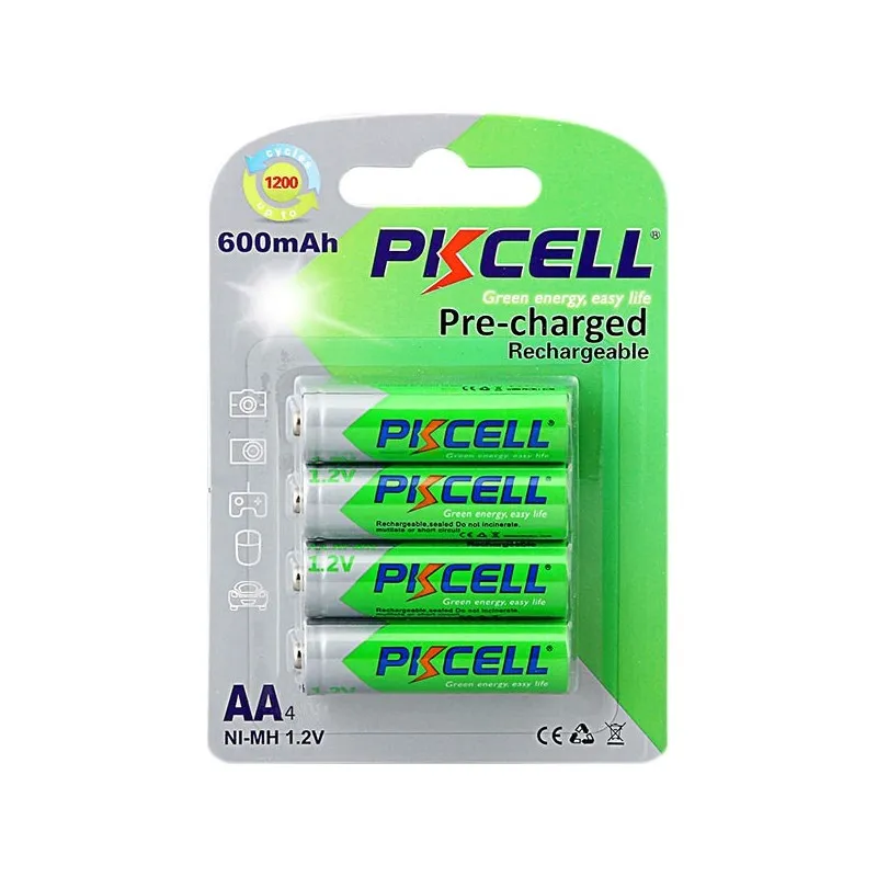 Акумулятор PKCELL Ni-MH AA/HR06 600 mAh BL 4шт (PC/AA600-4BA/09321) - зображення 1