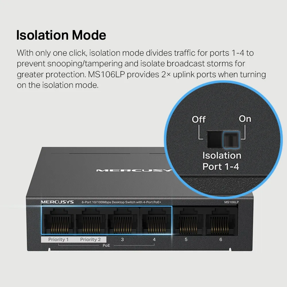 Комутатор Mercusys MS106LP - мініатюра 7