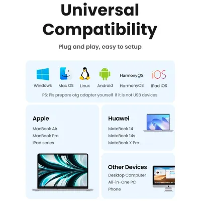 Маніпулятор миша UGREEN MU105 2.4G Wireless Mouse Moonlight Gray (UGR-90669) - мініатюра 11