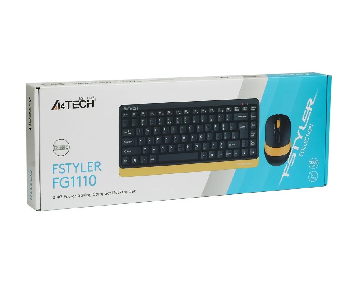 Комплект (клавіатура, миша) бездротовий A4Tech FG1110 Bumblebee USB - мініатюра 5