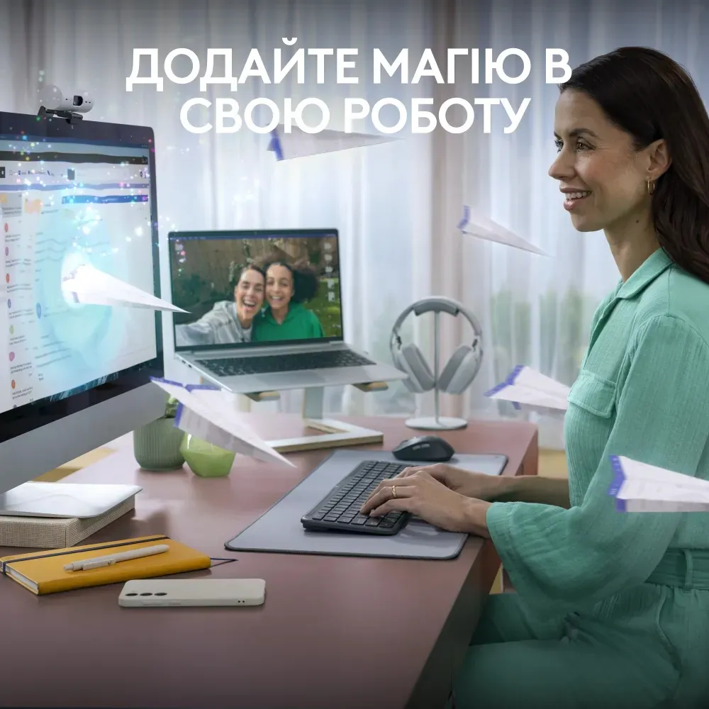 Комплект (клавіатура, миша) бездротовий Logitech Signature Slim Combo MK950 for Business Graphite (920-012508) - мініатюра 2
