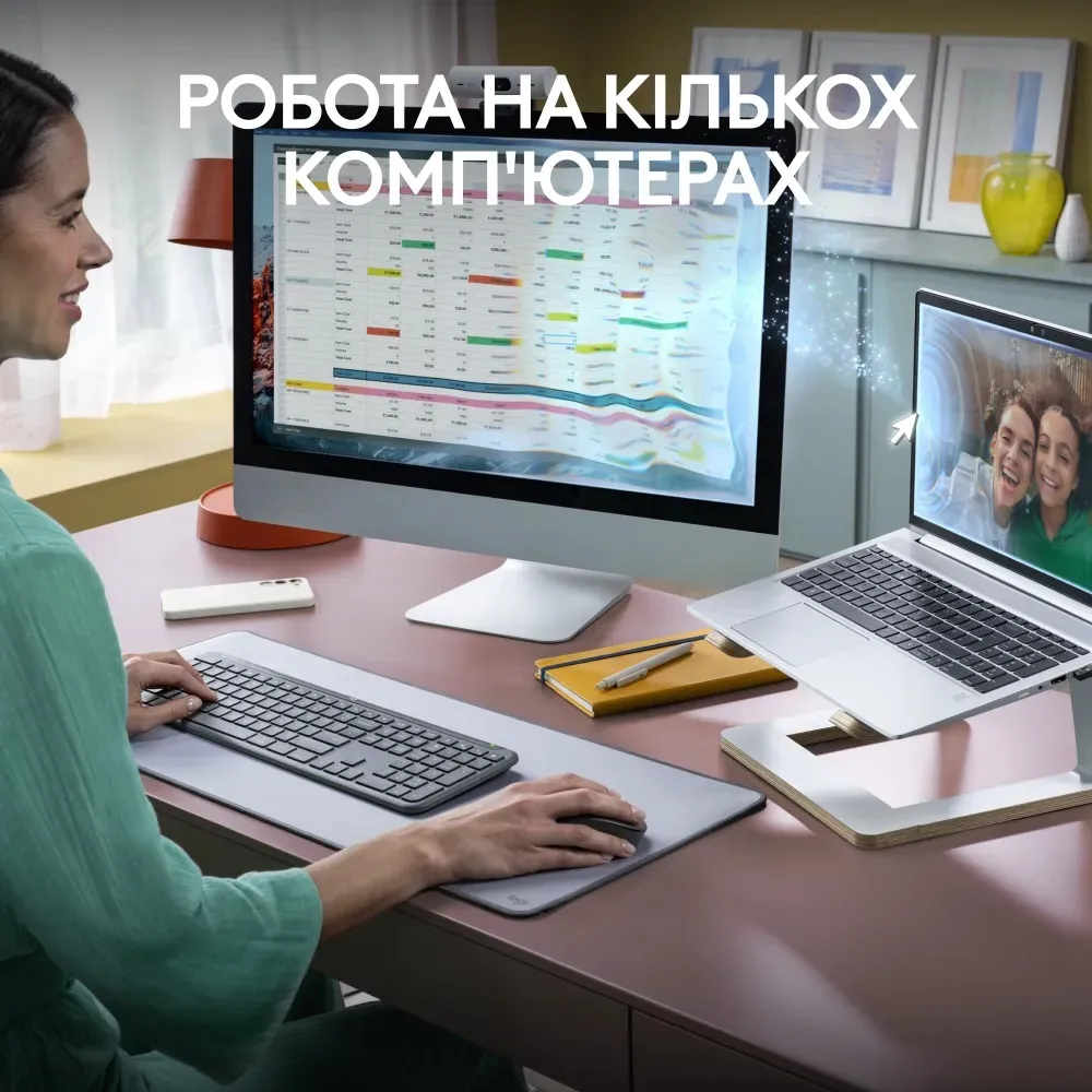 Комплект (клавіатура, миша) бездротовий Logitech Signature Slim Combo MK950 for Business Graphite (920-012508) - мініатюра 3