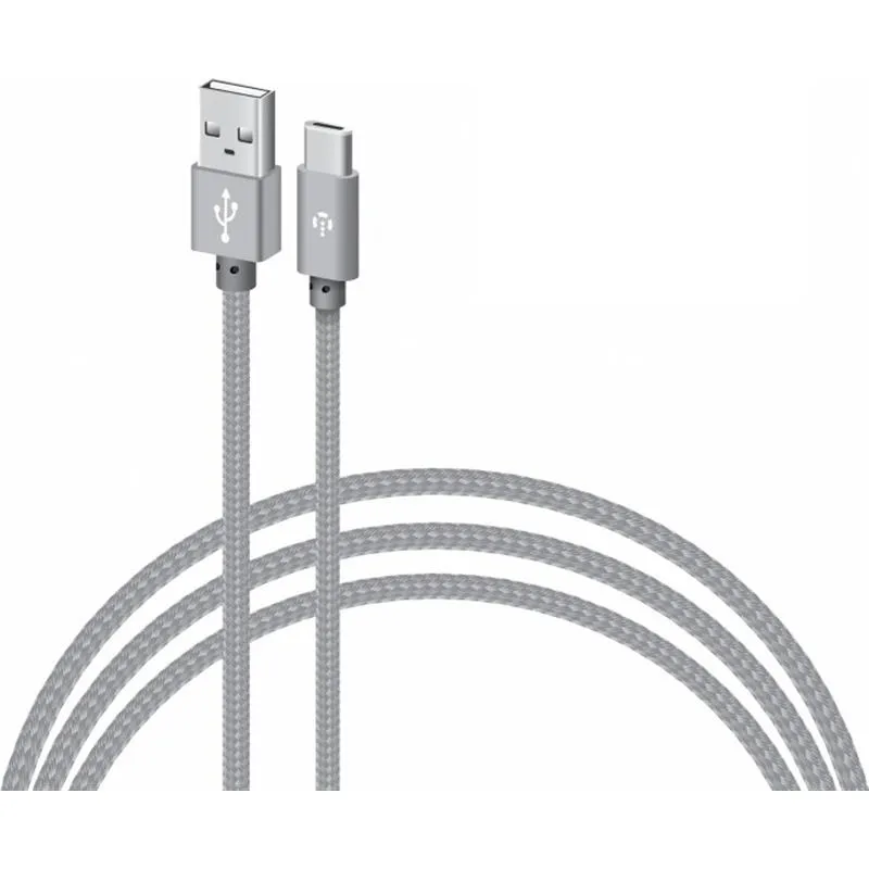 Кабель Intaleo CBGNYT1 USB - USB Type-C (M/M), 1 м, Grey (1283126489136) - мініатюра 2