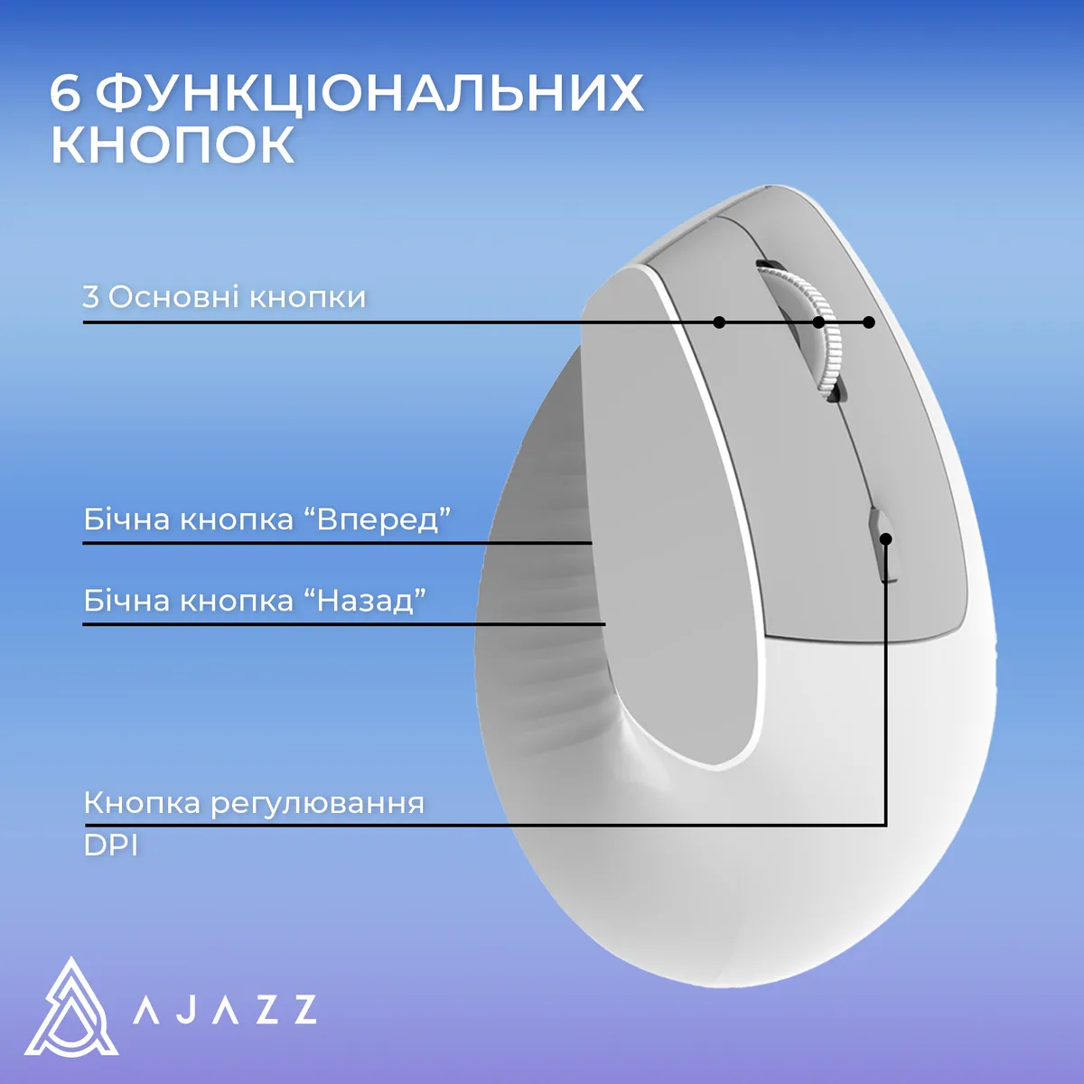 Миша бездротова Ajazz i-300 White (i300-W) - мініатюра 13