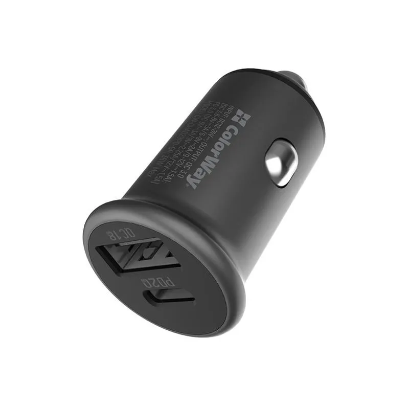 Автомобільний зарядний пристрій ColorWay (2USBx3A, 38W) Power Delivery Port+QC3.0 Gray (CW-CHA029PD-GR) - зображення 1